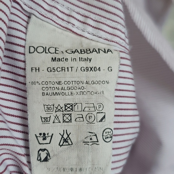 Dolce & Gabbana pink and red mens button down shirt 17 - Picture 6 of 8